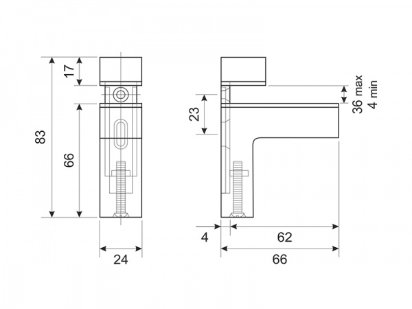 Тримач для полиць DC пелікан PL04 G2 хром