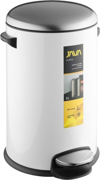 Ведро с педалью Java JH-8852TYG-8L-white