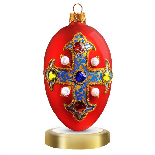 Елочная игрушка Королевский герб 11 см красное CRE001