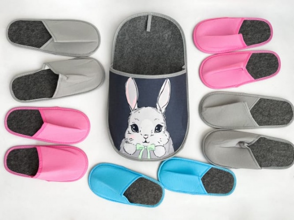 Набір капців для гостей La Nuit Rabbit 5 пар 8158 сірий із малюнком 