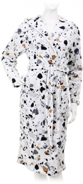 Халат с микрофибры La Nuit Terrazzo р. S серый с принтом