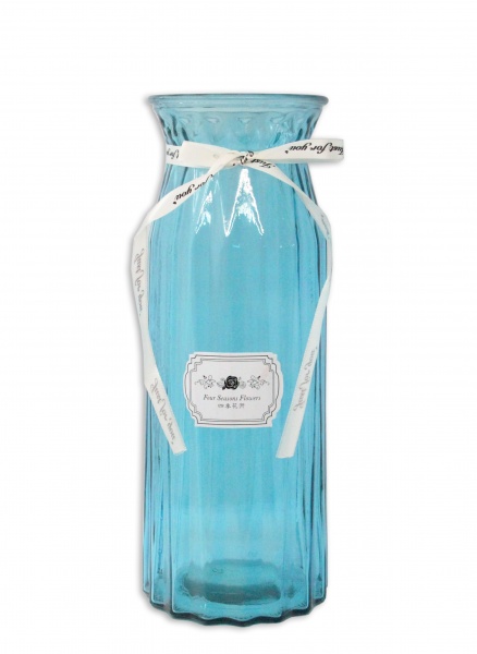 Ваза скляна YIWU Crystal Cindy 29 см синя 