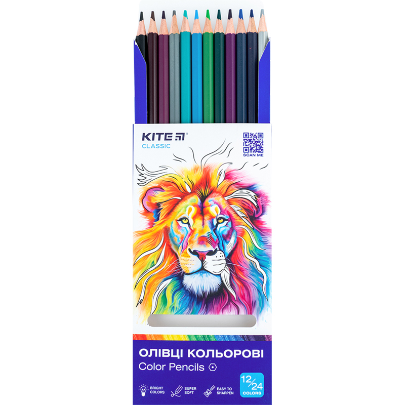 Карандаши цветные двусторонние 12 шт. Classic K-054 KITE