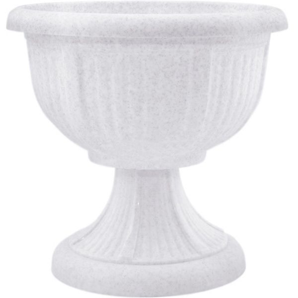 Вазон пластиковий Алеана Леон круглий 1,8л білий із сірим (114004) 