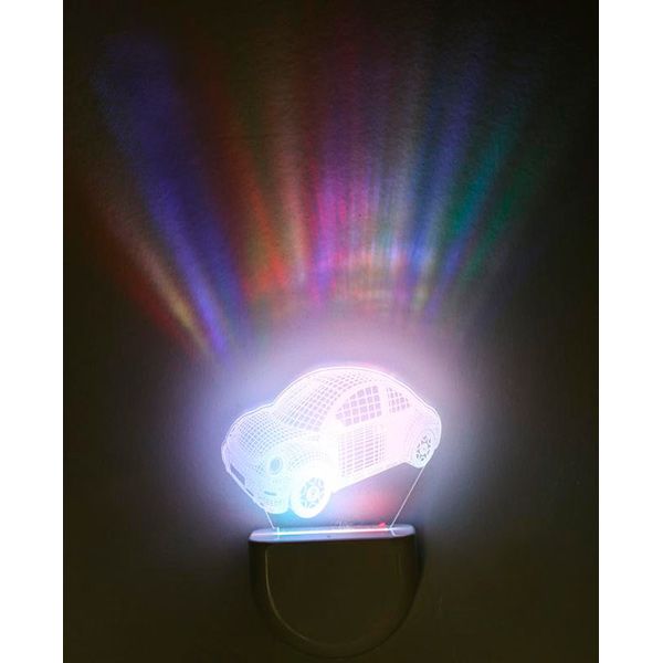Ночник Aukes Машинка 3D LED RGB 0.5 Вт белый 