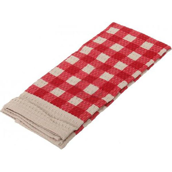 Рушник вафельний Red check 38x64 см UP! (Underprice) бежевий 
