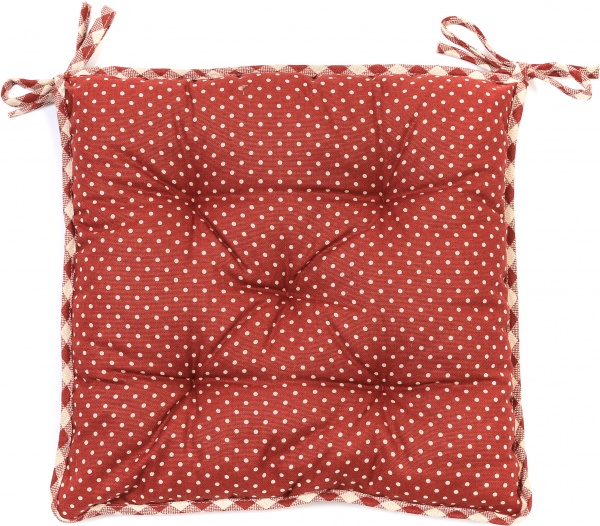 Подушка на стул Lucy Бордо горошек 40х40 см La Nuit