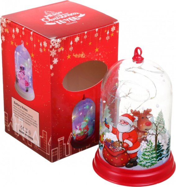 Сувенір новорічний з підсвіткою сніговик в колбі ZH-5017 світлодіодна (LED) 14,5 см 