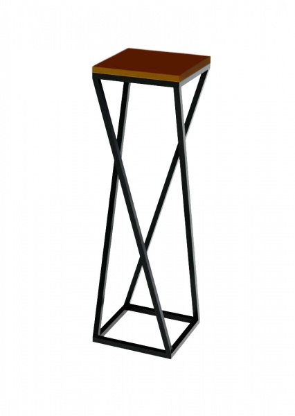 Підставка під вазон 30х30x100 см чорний/дерево світле 