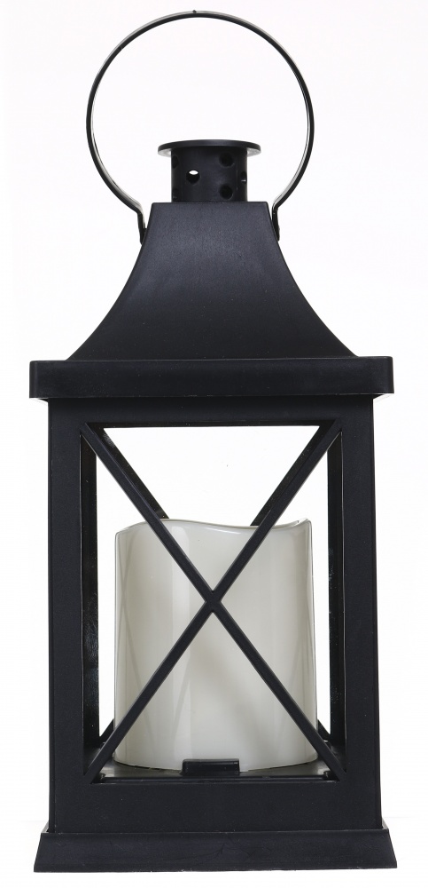 Свічка -ліхтар LED чорний 21х10х10 см пластиковий Pako-If