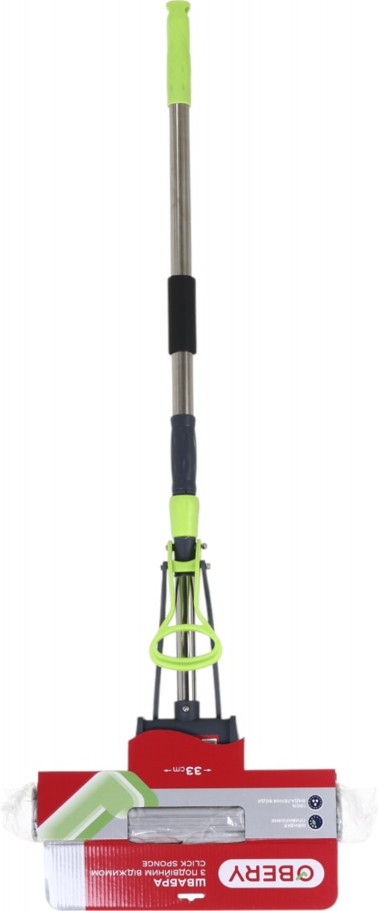 Швабра для пола OBERY с телескопической ручкой Click Sponge 33 см