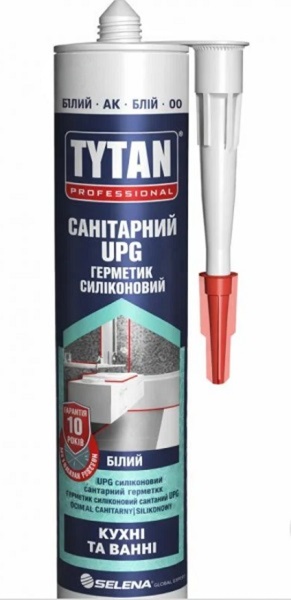 Герметик силіконовий Tytan санітарний UPG білий 280мл — фото 1