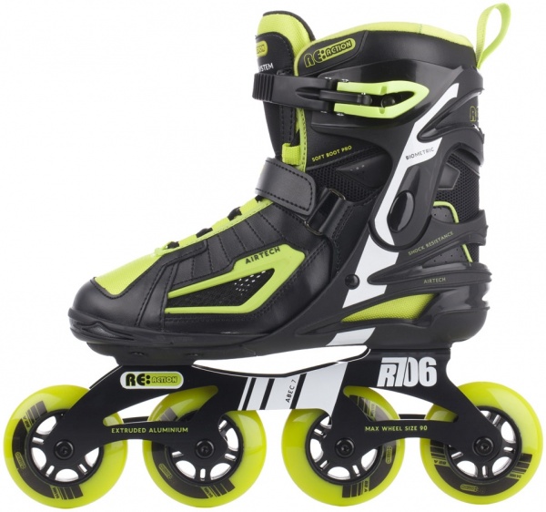 Роликові ковзани Re:Action R706M9G42 р. 42 чорний із зеленими вставками