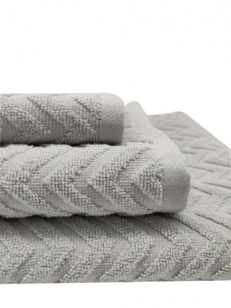 Рушник махровий Зигзаги 30x70 см срібний Simi 