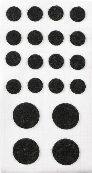 Самоклейка чорна повстяна для кухні d20-35 мм Comfort Textile Group 20 шт