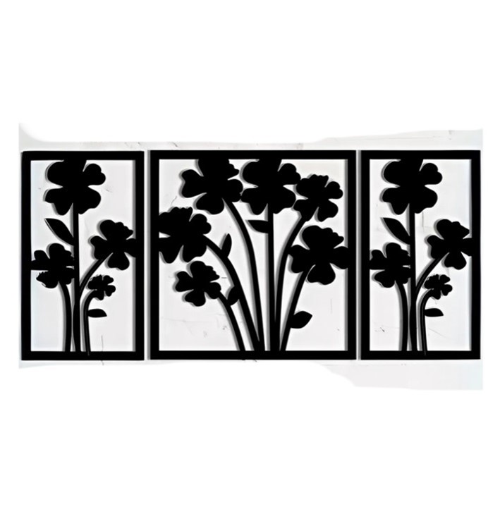 Панно декоративное Brushme Папоротник 40x16 см черный