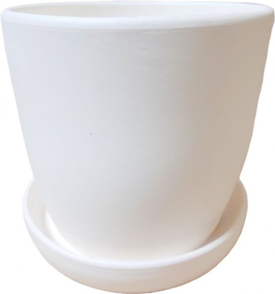 Горшок керамический Сонет 10х10х0,5 ангоб круглый 0,5л белый 