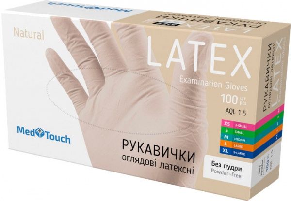 Рукавички MedTouch непудровані з покриттям латекс M (8)