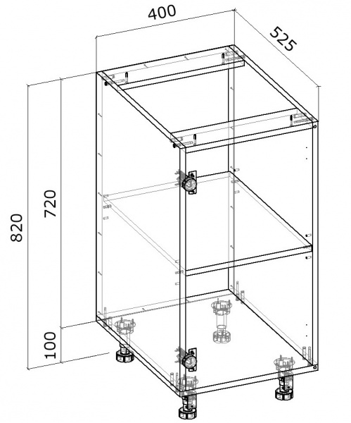 Тумба нижня Грейд розпашна 400x820x522 мм сірий 