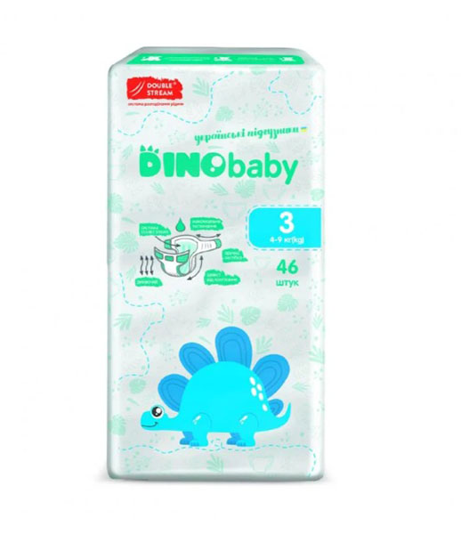 Подгузники Dino Baby р.3 4-9 кг 46 шт.