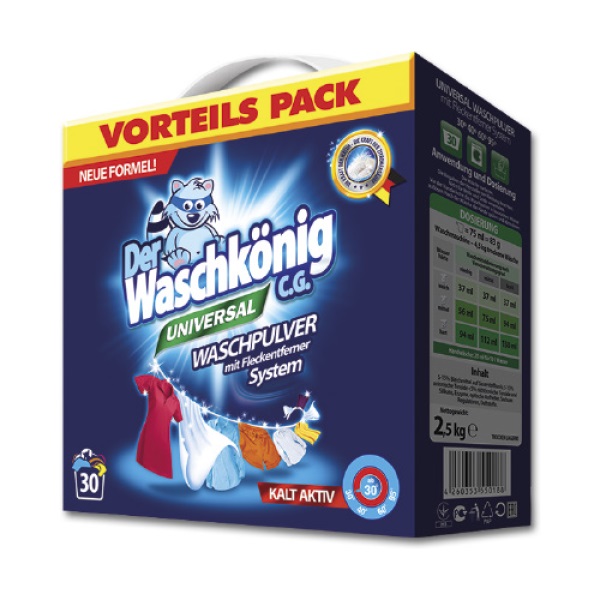 Стиральный порошок для машинной и ручной стирки WASCHKONIG UNIVERSAL 2,5 кг 