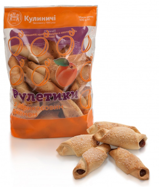Мини-рулет Кулиничі с абрикосовым джемом 300 г 