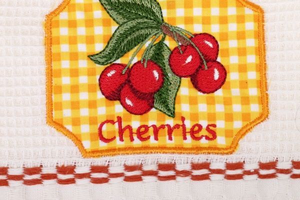 Набір рушників кухонних Вишня 2 шт. 45x70 см білий із жовтим Home Line 