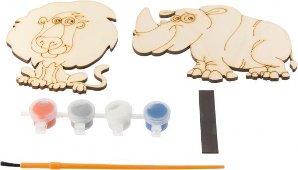 Магніт Тварини Сафарі Лев та Носоріг Softik