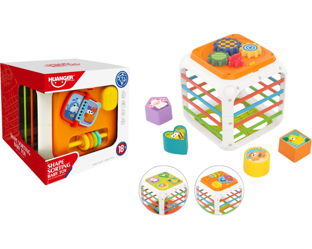 Игрушка-сортер Huanger Куб с 4 фигурками HE0555