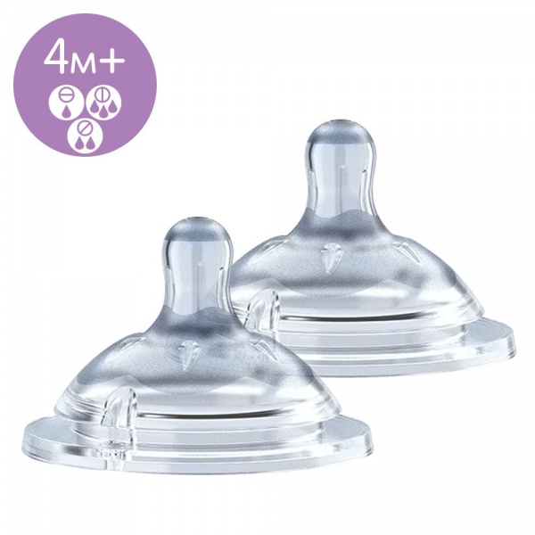 Набор сосок Chicco Natural Feeling (Step Up New) от 4 месяцев переменный поток 2 шт. 81035.20