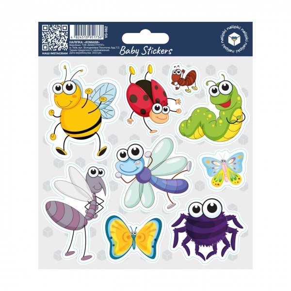 Стікери-наліпки VANGROUP Стікерпак Комахи VG-062