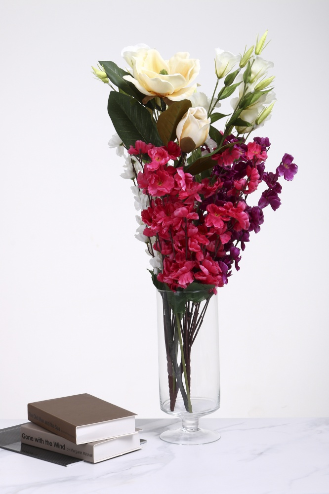 Ваза на ніжці Циліндр d12 30 см прозора 20110.2