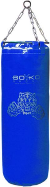 Боксерський мішок BOYKO SPORT 60x20 см із вузлом кріплення на ременях (Юніор) синій