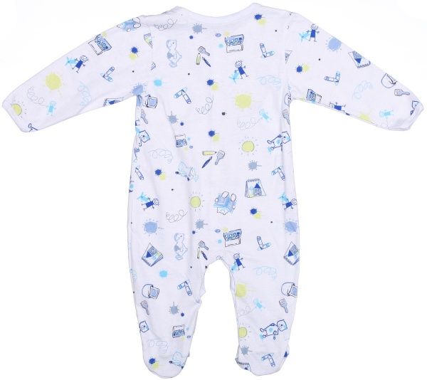 Комбинезон Маленькие люди 3701-111 р.74-80 белый с принтом 