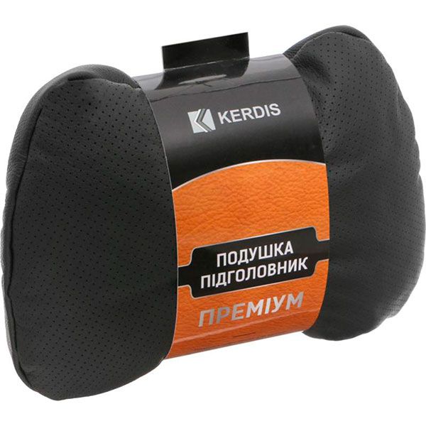 Подушка-підголівник Kerdis Premium чорна з перфорацією 