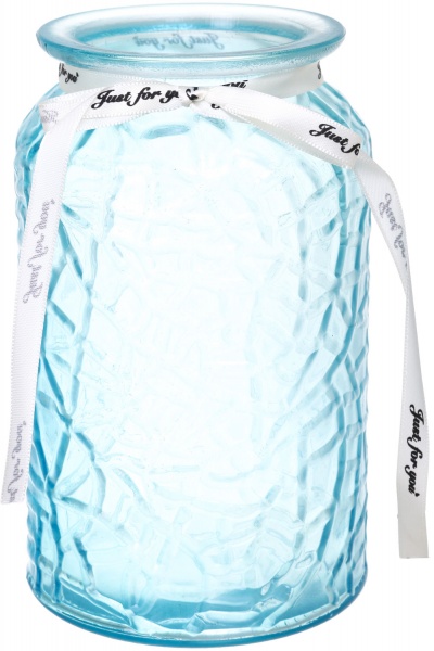 Ваза скляна блакитна Crystal Alison 18 см YIWU