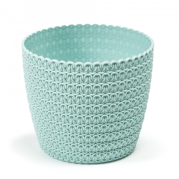 Кашпо пластикове Ламела Магнолія 160 Джерсі круглий 1,5 л м'ята (LA732-27) 