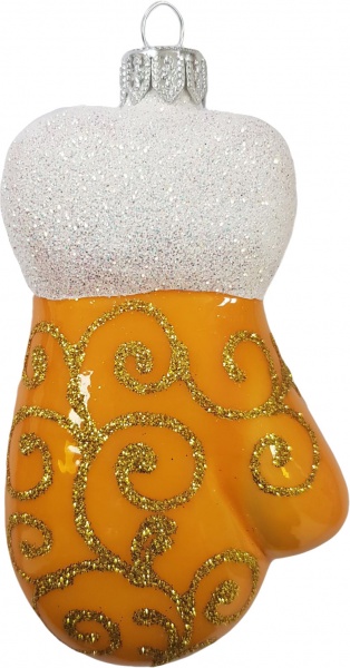 Елочная игрушка Юріта Варежка желтая A306 11,1 см 