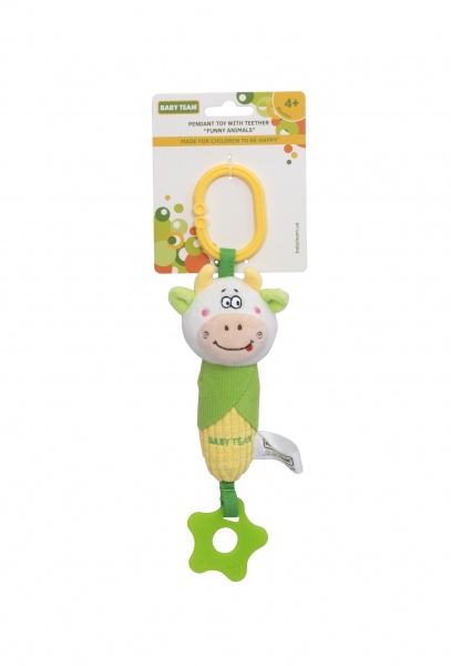 Игрушка-подвеска Baby Team с прорезывателем Веселые животные в ассортименте 8525