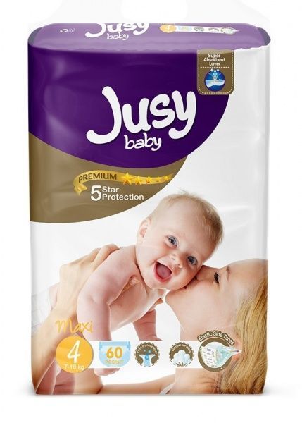 Підгузки Jusy Jumbo Maxi 4 (7-18 кг) 60 шт.
