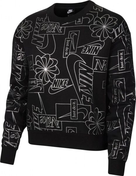 Джемпер Nike W NSW ICN CLSH FLC AOP TOP CZ1868-010 р. XS черный