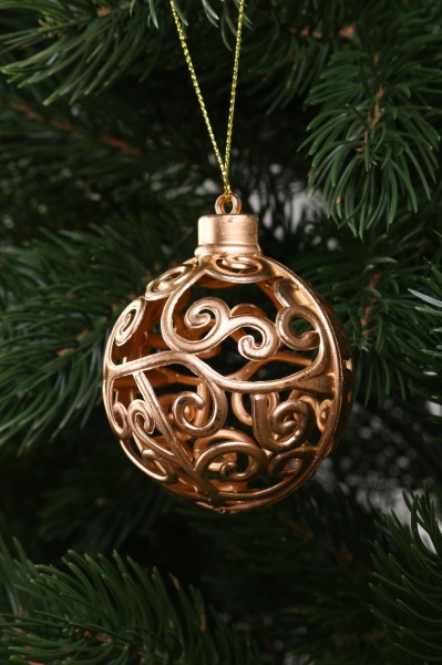 Декоративна підвіска Куля 5x6 см золотий NY21046