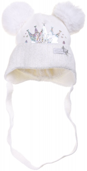 Шапочка дитяча для дівчинки Kraft+ р.42-44 білий 1740 