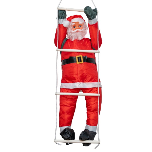 Декорація настінна Дід Мороз на драбині 810085 