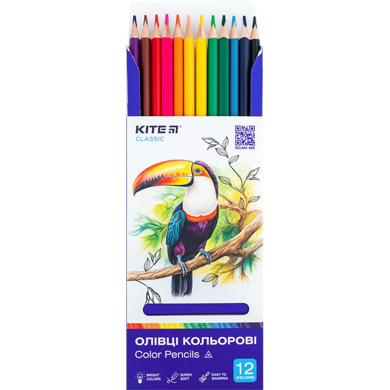 Олівці кольорові тригранні 12 шт. Classic K-053 KITE