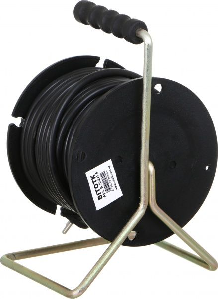 Удлинитель на катушке ОТК без заземления 3 гн. черный 10 м Б-10-2х1,5 