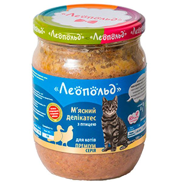 Корм Леопольд М'ясний делікатес із птицею 500 г