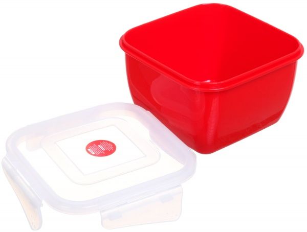 Контейнер Фиеста 900 мл квадратный красный Алеана