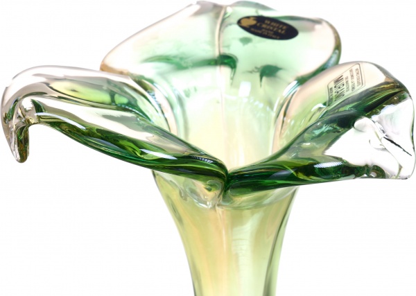 Подсвечник FLOWER 3P GREEN/HONEY White cristal