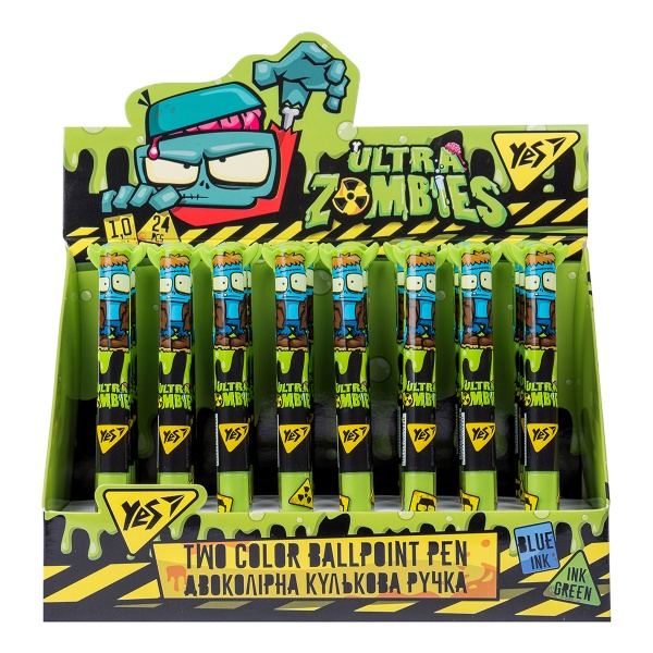 Ручка шариковая YES Zombie 1,0 мм 2 цвета 412053 